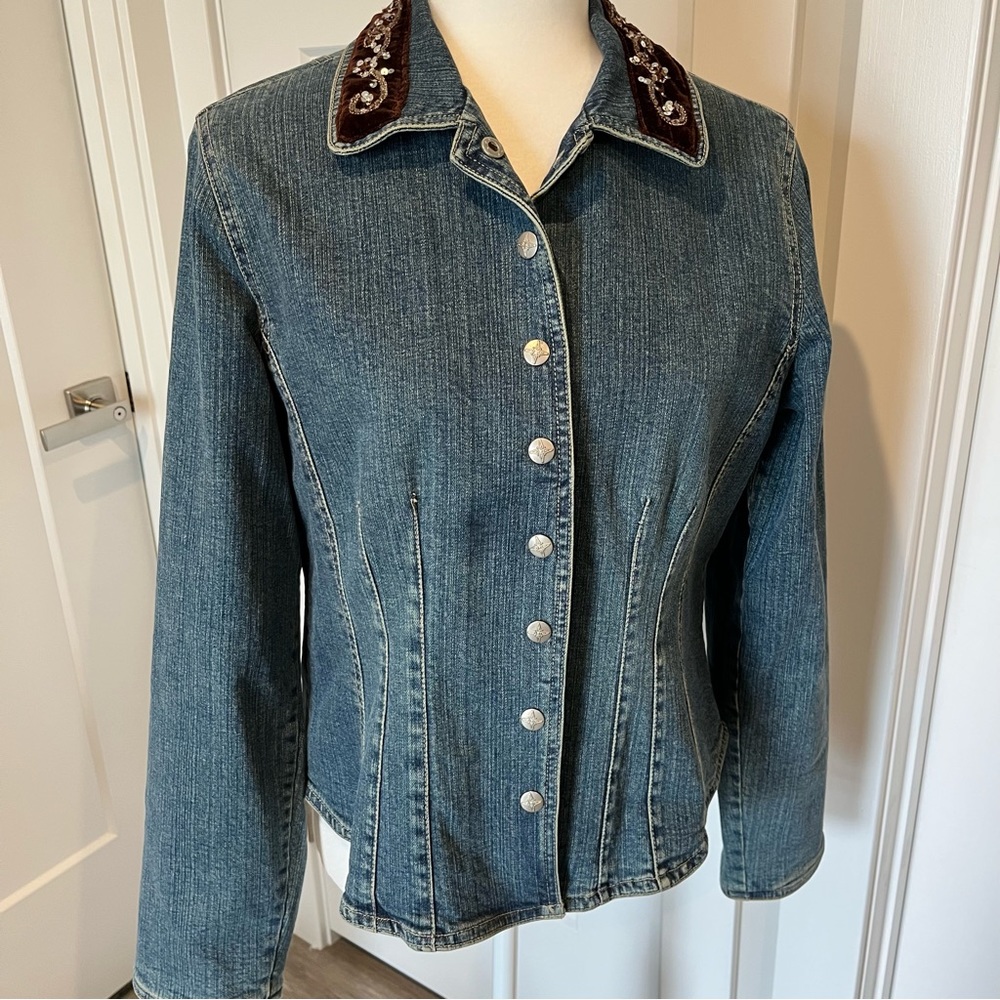 Christopher & Banks Jean Jacket Sz M